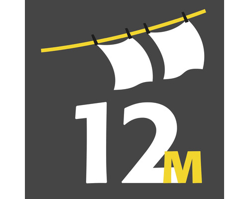 Symbol pre 12 metrov dlhú šnúru na bielizeň