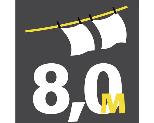 Symbol pre 8,0 metrovú šnúru na bielizeň