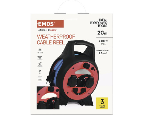 Vonkajší káblový bubon Emos s 20 metrovým káblom a trojročnou zárukou