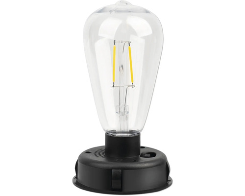 Retro LED žiarovka v piestovom dizajne s čiernou päticou