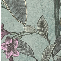 Detail tapety so vzorom listov a kvetov