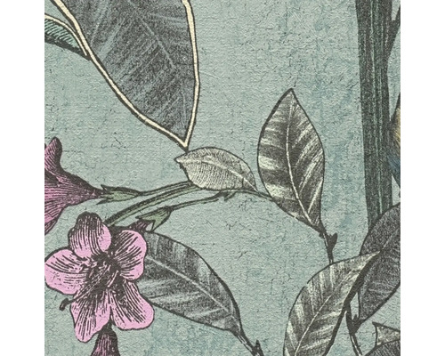 Detail tapety so vzorom listov a kvetov