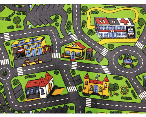 Hracia podložka s ulicami a budovami.