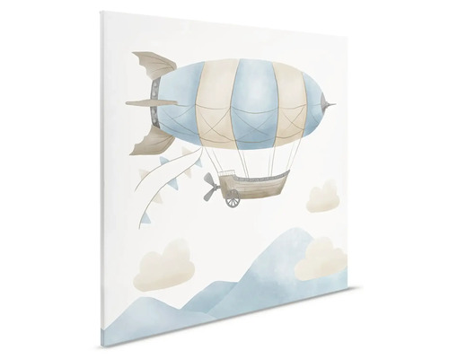 Maľovaný obraz vzducholode na plátne