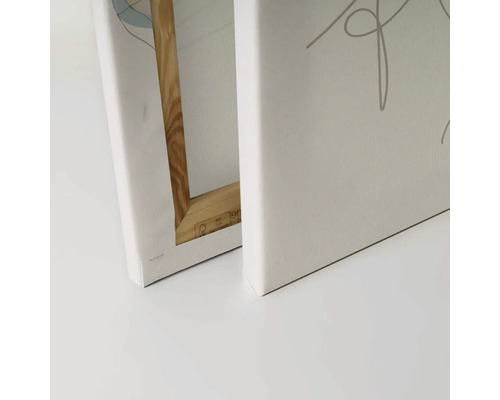 Detailný pohľad na plátno s dreveným napínacím rámom