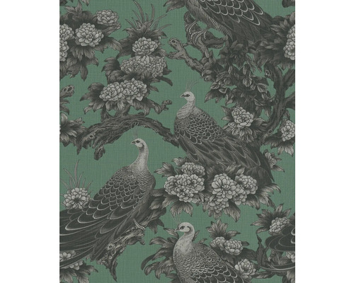 Tapeta so vzorom pávov a kvetov