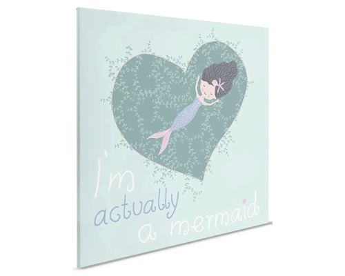 Plátno s motívom morskej panny v srdiečku a nápisom Ja som vlastne morská panna.