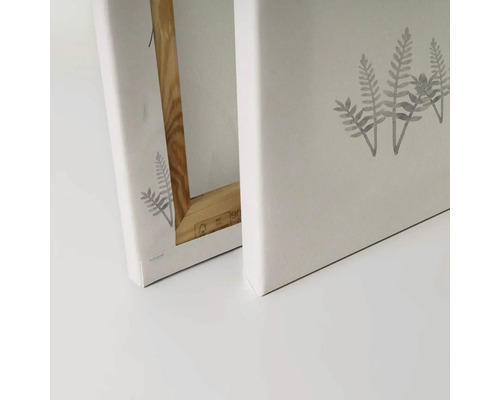 Plátno s motívom rastlín a dreveným rámom