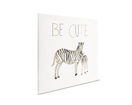 Dekoratívne plátno so zebrou a nápisom Buď roztomilý