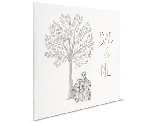 Tlač na plátno so stromom, lemurmi a nápisom Otec a ja