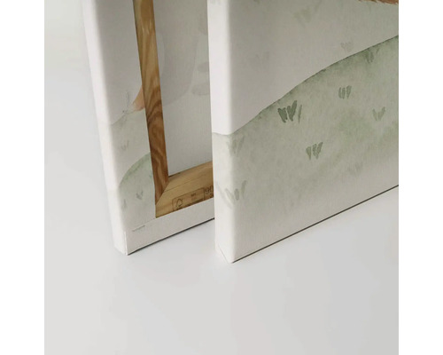 Detail plátna s dreveným rámom