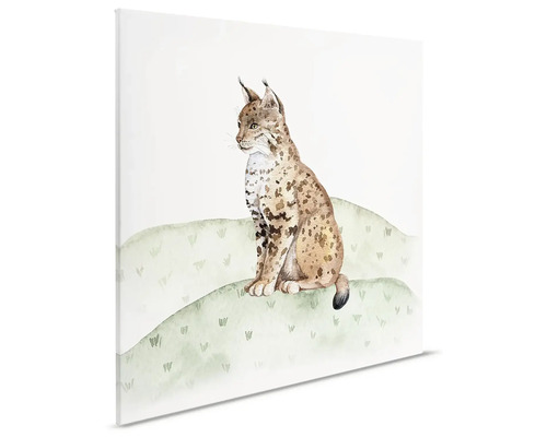 Plátno s maľbou sediaceho rysa