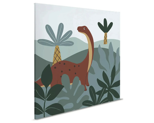 Plátno s motívom dinosaura a rastlín