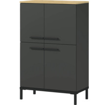 Skriňa so štyrmi dvierkami, úchytkami a nožičkami