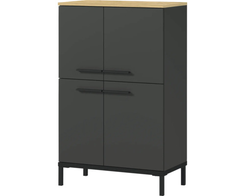 Skriňa so štyrmi dvierkami, úchytkami a nožičkami