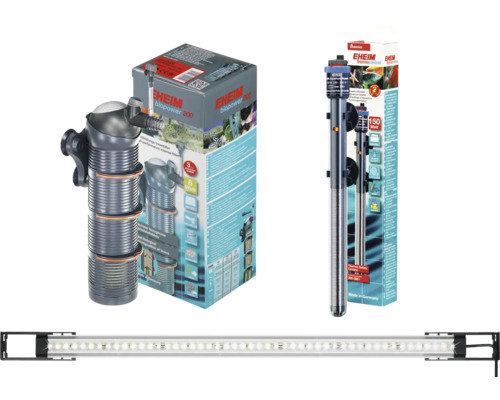 Vnútorný filter Eheim Biopower 200, vyhrievacie teleso Eheim Thermocontrol a LED svetelná lišta Eheim