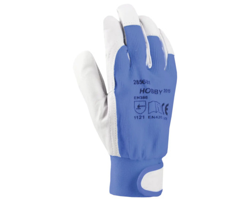 Hobby rukavice s koženým lemom a manžetou