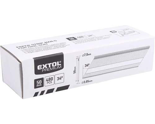 Klinec nastreľovací EXTOL 50 mm Ø 3,05 mm, 480 ks, 8862603