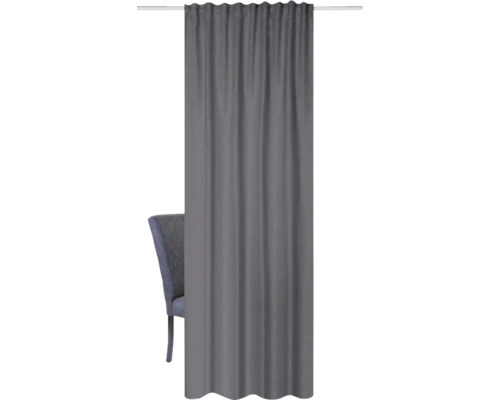 Sivý záves so záclonovou stuhou