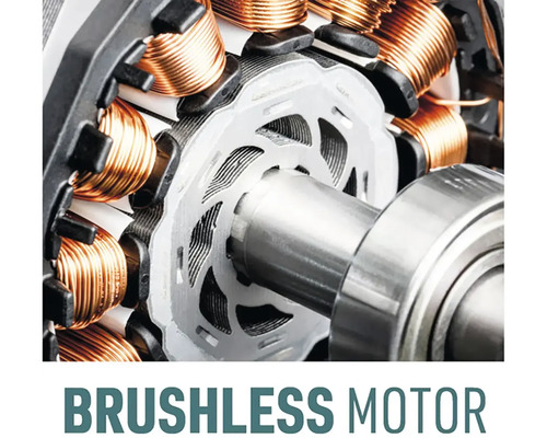 Detailný záber bezkefového motora s medeným vinutím