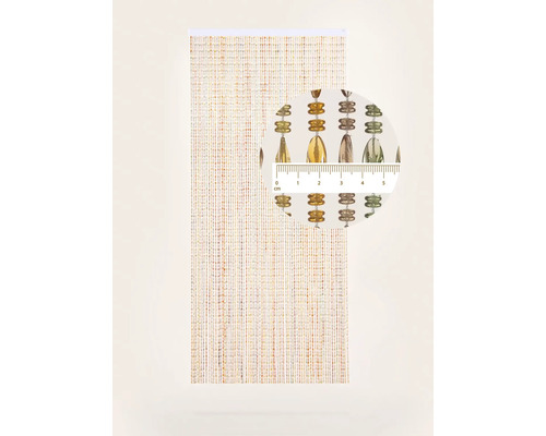 Dekoratívny dverový záves s ozdobnými korálkami a centimetrovým ukazovateľom pre detailné zobrazenie