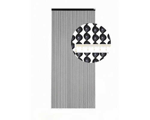 Korálkový záves so špirálovými prvkami ako dverný záves alebo delič miestností