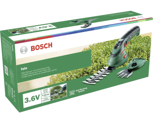 Balenie súpravy akumulátorových nožníc na kríky a trávu Bosch Isio