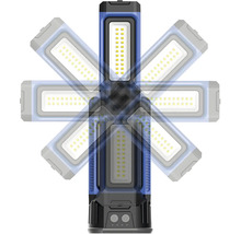 Pracovná lampa s otočnými LED panelmi pre flexibilné osvetlenie