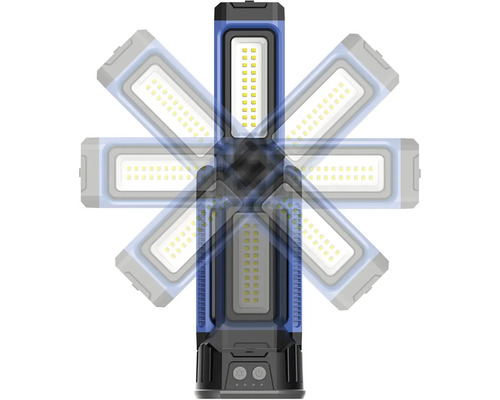 Pracovná lampa s otočnými LED panelmi pre flexibilné osvetlenie