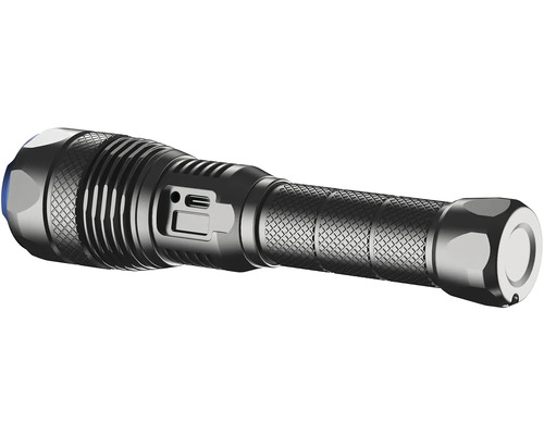 Čierna LED baterka s USB portom