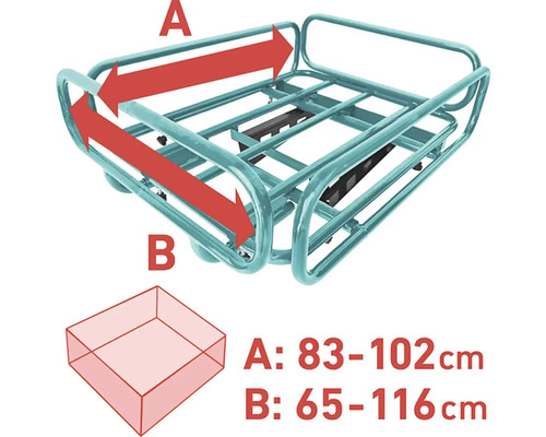Rozmery nosiča batožiny na bicykel s uvedením šírky