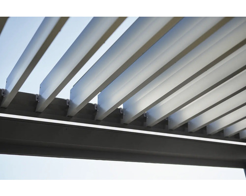 Lamelová strecha s nastaviteľnými lamelami na tienenie