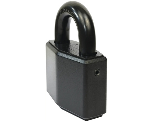 Čierny, tvrdený visiaci zámok