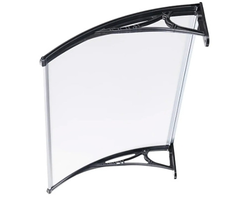 Dverová strieška s priehľadným krytom a tmavým rámom