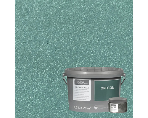 Vedro s farbou na steny a trblietkami do interiéru