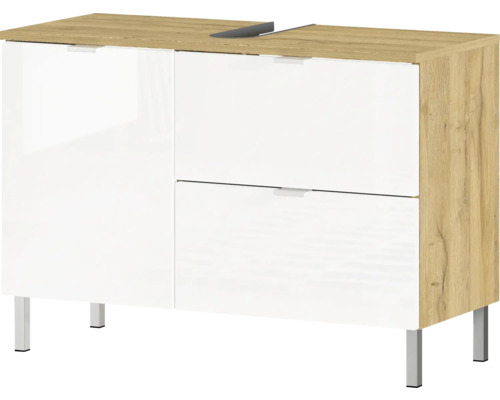 Skrinka pod umývadlo s dvomi dvierkami a jednou zásuvkou