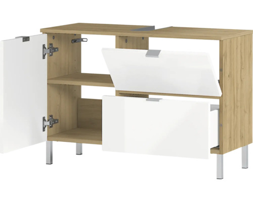 Skrinka pod umývadlo so zásuvkami a jednými dverami