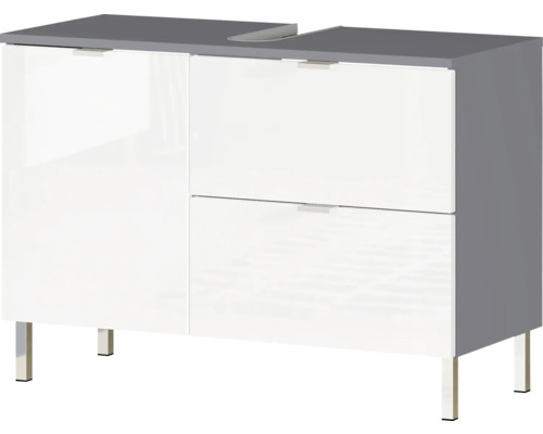 Skrinka pod umývadlo so zásuvkou, dvierkami a nožičkami