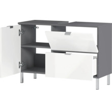 Skrinka pod umývadlo s jednými dvierkami a dvoma zásuvkami