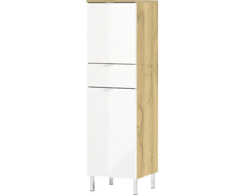Vysoká skrinka s dvomi zásuvkami a jednými dvierkami