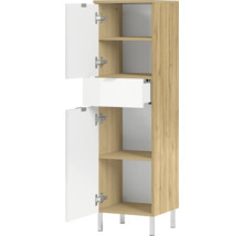 Kúpeľňová skrinka so zásuvkou, policami a dvomi dvierkami