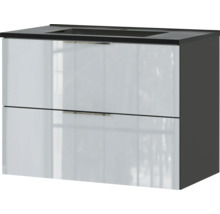 Skrinka pod umývadlo s dvomi zásuvkami a obdĺžnikovým umývadlom na dosku