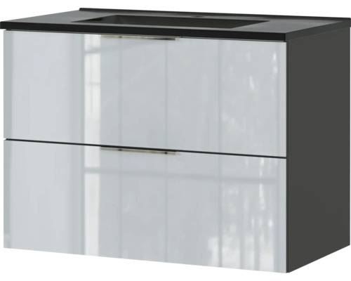 Skrinka pod umývadlo s dvomi zásuvkami a obdĺžnikovým umývadlom na dosku