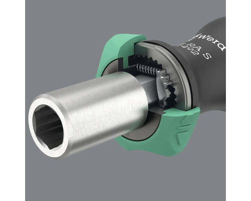 Detailný záber skrutkovača Wera s držiakom bitov