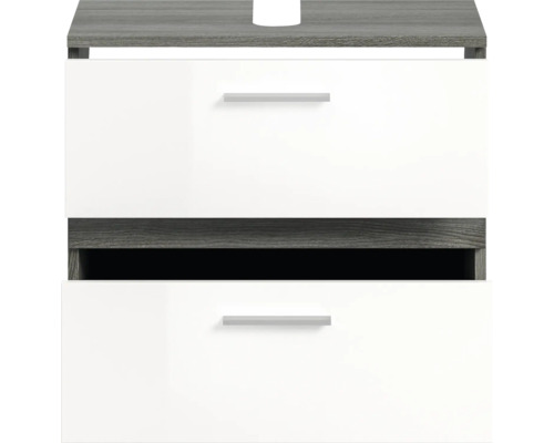 Skrinka pod umývadlo s dvomi zásuvkami a úchytmi