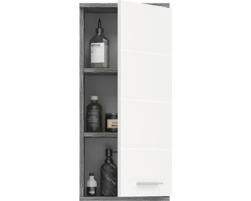 Kúpeľňová skrinka s policami a bielymi dvierkami