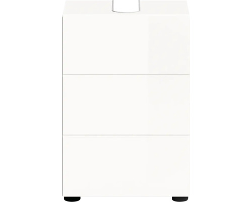 Biela komoda s tromi zásuvkami