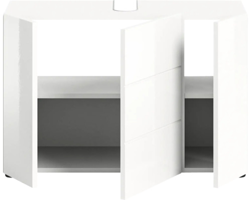 Biela kúpeľňová skrinka s dvomi dvierkami a dvomi policami