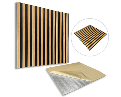 Akustický panel s drevenými rebrami pre dizajn stien