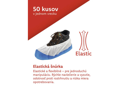 Návleky na obuv s gumou, 50 kusov
